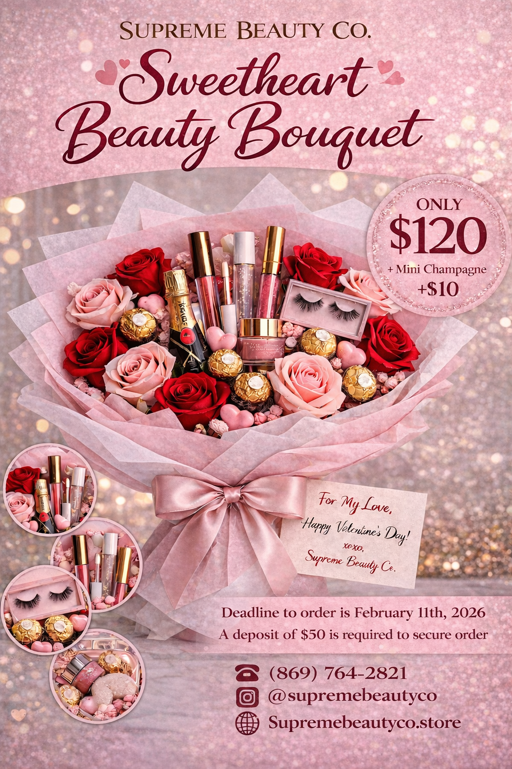 Valentine Sweetheart Beauty Bouquet